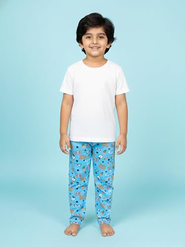 Image of KiddoPanti Boys Printed Pyjama | 100% Cotton Single Jersey Fabric | All Over Printed Design | Relax Fit & Ankle Length | Pyjama Pant