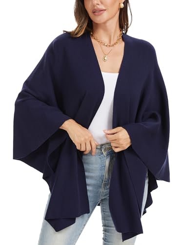 Moss Rose Womens Elegant Shawl Wraps Soft Open Front Poncho Sweater for Spring Fall Winter3