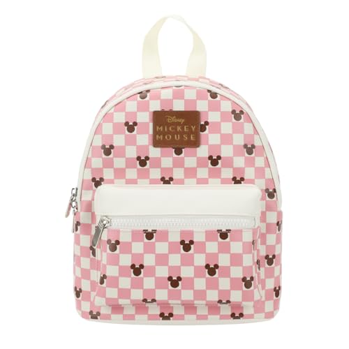 Disney Mickey Ears 11.5 Pink & White Checkered Mini Backpack
