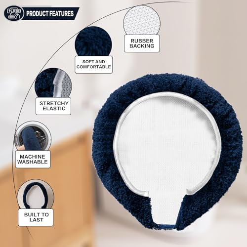Image of Microfiber Toilet Lid Cover, 17.5 inchx15 inch Fits Round Oblong and Elongated