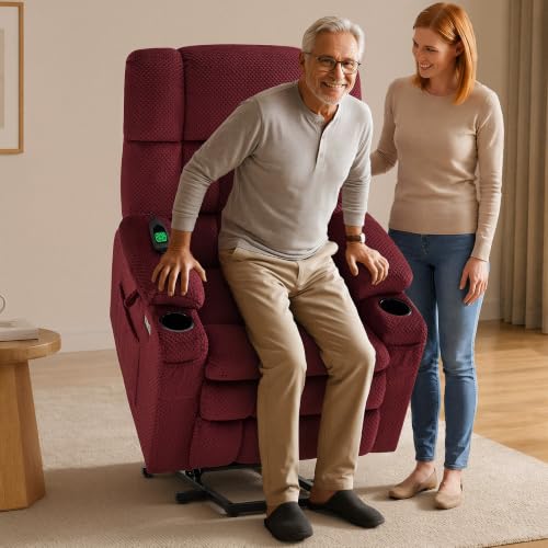 Image of MCombo Dual Motor Power Lift Recliner Chair for Elderly, Massage Heat 7890