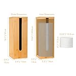 GOBAM Bamboo Toilet Paper Storage - Fits 3 Mega Toilet Paper, Bathroom Organizer, Toilet Paper Holder Stand, Bamboo Bathroom Accessories - Natural, 5.9 x 5.9 x 16.1 inches - Image 2