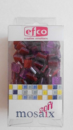 MosaixPro Azulejos de Vidrio Purpurina 10 x 10 x 4 mm 200 g ~ 215 Piezas. Malva, Morado