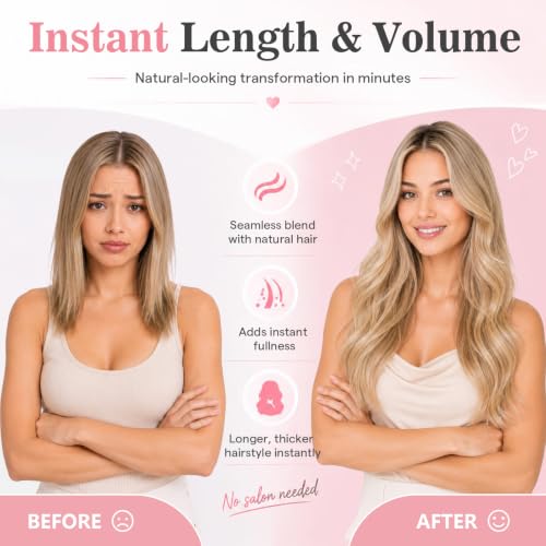 Image of Moresoo Copper Clip in Human Hair Extensions, 14inch Seamless PU Skin Weft