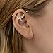 Zynova 16G CZ Leaf Chain Industrial Barbell Earring Gold Plated Stainless Steel Industrial Piercing Jewelry Dangling Cartilage Conch Helix Barbell Earrings Body Piercing Jewelry for Women