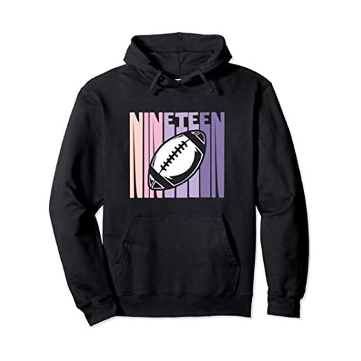 19 Cumpleaños Niña Retro Fútbol Americano 19 Años Sudadera con Capucha