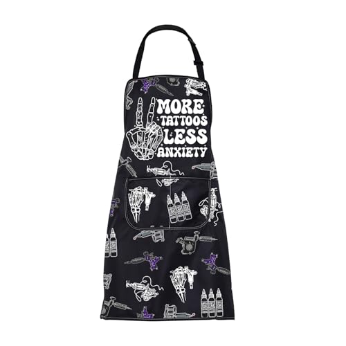 FUSTMW Tattoo Artist Apron Tattoo Lover Gifts In My Tattoo Era Tattooist Gift Painting Cooking Kitchen Apron with Pocket (MTLR Tattoo Apron)