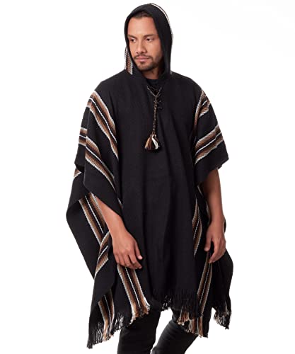 Alpaca Hooded Poncho for Men - Warm and soft - Cloak Cape2