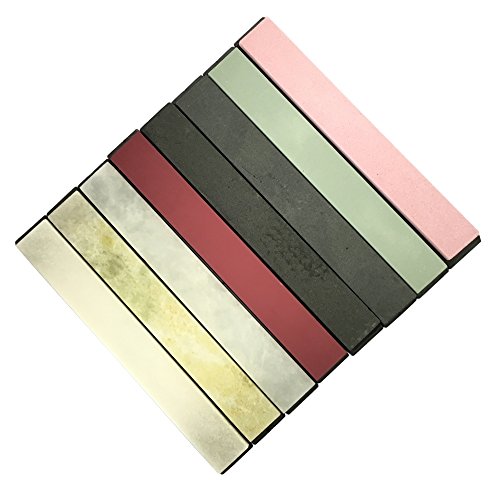 Set of 8 Knife Sharpener Stone Polishing Whetstone Oilstone With Base 240-10000#