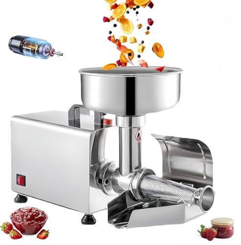 ZHLINGQ Colador Y Prensa De Tomates Eléctrico De 450 W, Prensa De Alimentos De Acero Inoxidable, Máquina para Salsa De Tomate, Tolva De Acero Inoxidable, 330 Libras/H De Salsa De Tomate
