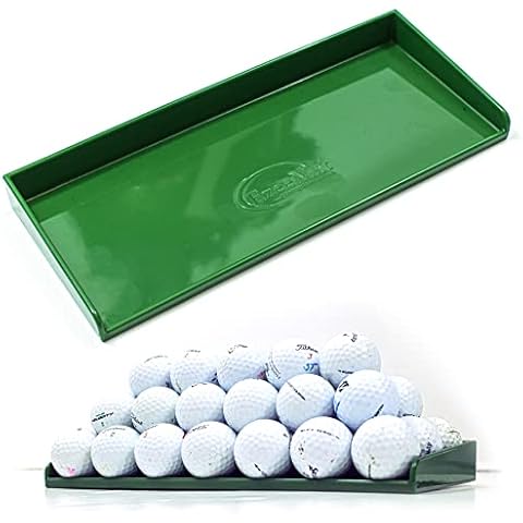 Ezee Golf Shop Golf Ball Tray - Heavy Duty ABS Golf Ball Tray with 38 Golf Ball Capacity, Green Cover