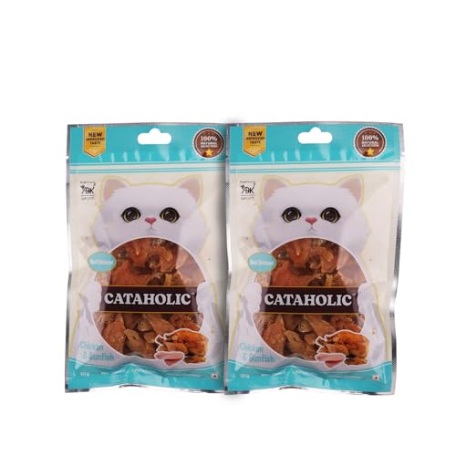 Image of Cataholic Soft Chicken & Sunfish Spiral Treats for Cats & Kittens | High Protein, Easily Digestible & Healthy Snacks | Ideal Training & Reward Treats - Pack of 2, 50 gm Each
