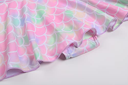 Image of Girls One Piece Rainbow Unicorn Swimsuit Stars Print Swimwear Bathing Suit