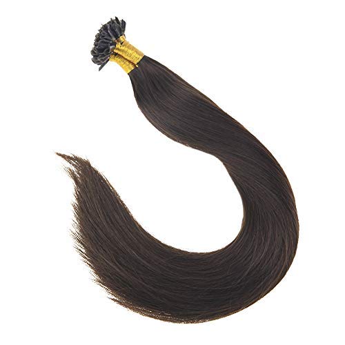 Sunny 22inch #2 Darkest Brown Pre Bonded Keratin Fusion Tips Human Hair 1g/s Remy Straight Human Hair U Tip Extensions Total 50g