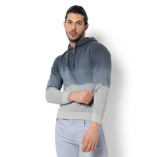 Image of Campus Sutra Men Colourblock Hoodie with Kangaroo Pocket