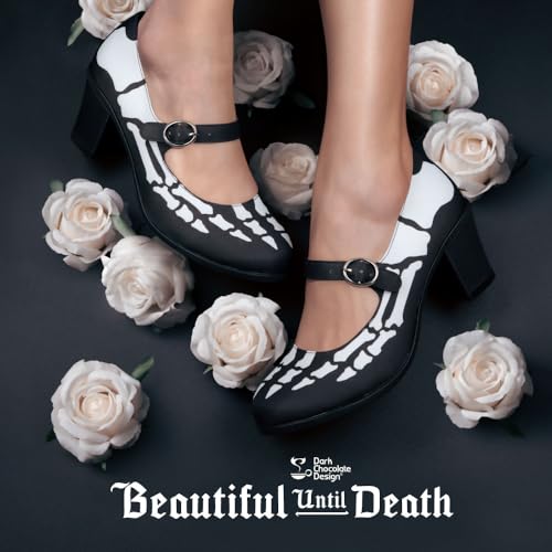 Image of Hot Chocolate Design Artistic Women's Mid Heel Strap Pumps | Block Heel Design, Vegan Faux-Leather Upper, Padded Footbed, Buckle Closure, Occasion Pumps for Women