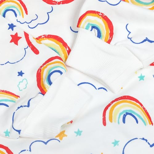 Baby Girl Rainbow Hoodie - Soft Breathable Cotton Long Sleeve Top for Everyday Play, Fall Spring Clothes 4T-7T4