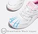 LUCKY STEP Women's Air Cushion Sneakers Rhinestone Fashion Running Gym Jogging Casual Sparkly Arch Support Walking Shoes (White/Pink,7 US)