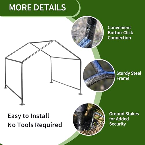 Summertrail Extra Large Dog House Outside, Dog Tent Outdoor, Big Dog Shade Shelter Doghouse Canopy with Three-Sided Breathable Mesh Windows, Gray Sun Rain Cover for Pet Cat Livestock 4'x 4'x 3.3' - Image 6