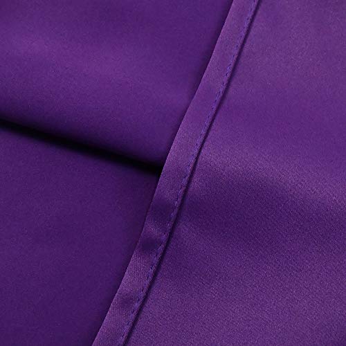DECOVSUN Purple Valance for Kitchen Windows Solid Grommet Top Blackout Valance Window Treatment for Living Room Short Straight Drape Valance for Bedroom Kids Room 100X18 1 Panel Royal Purple by DECOVSUN - Image 5