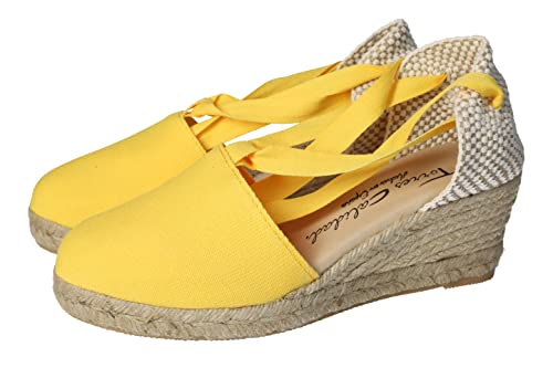 Espadrilles jaunes pour femme Torres Valenciana anti-fatigue pour marcher en été 35 EU