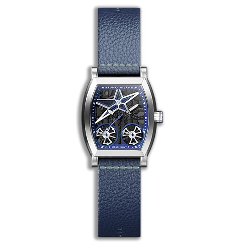 Image of BRUNO MILANO Creative Skeleton Watch with Spinning Wheels and Star Design for Men and Boys