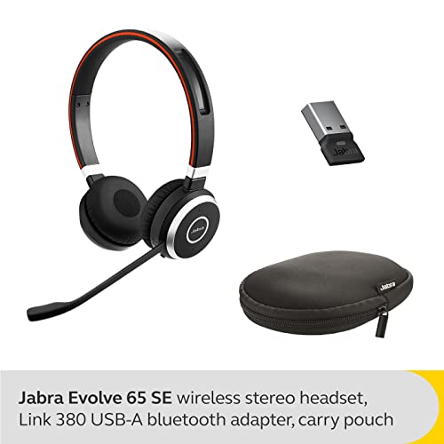 Jabra Evolve 65 SE Link380a UC Stereo- Bluetooth Headset with Noise-Cancelling Microphone, Long-Lasting Battery and Dual Connectivity - Works with All Other Platforms - Black - image 6