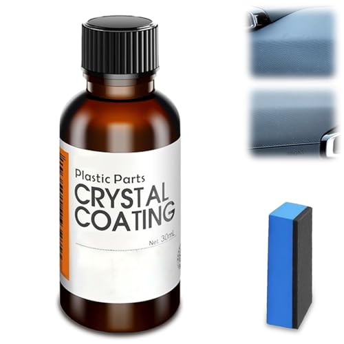 2025 Neu Kunststoffteile Kristalline Beschichtung, Kunststoffpflege Auto Crystal Coating, Kratzer Entferner Auto, Car Scratch Remover, Car Plastics Restorer mit SpezialschwäMmen (1PCS)