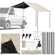 Wohnwagen Sonnensegel Markise, 2,4m x 2,4m Markise Vordach Sonnenvordach Wohnwagen mit Abspannleinen, Stützstangen und Heringen, 2 Installationsweg für Camper Van Wohnmobil RV SUV