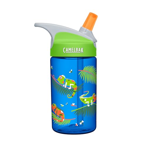 CamelBak Eddy Kids Big Bite Valve Straw Water Bottle Iguanas, 12oz