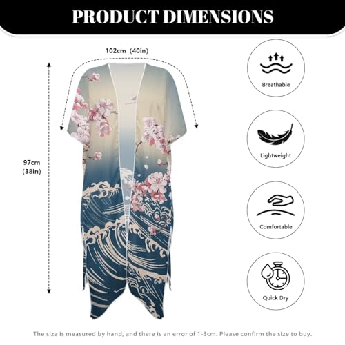 Salida de baño de gasa ligera estilo kimono para ropa de resort 6