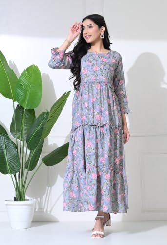 Image of Amazon Brand - Tavasya Women Long Maternity Kurta | Feeding Kurti | Comfort Maxi Dress