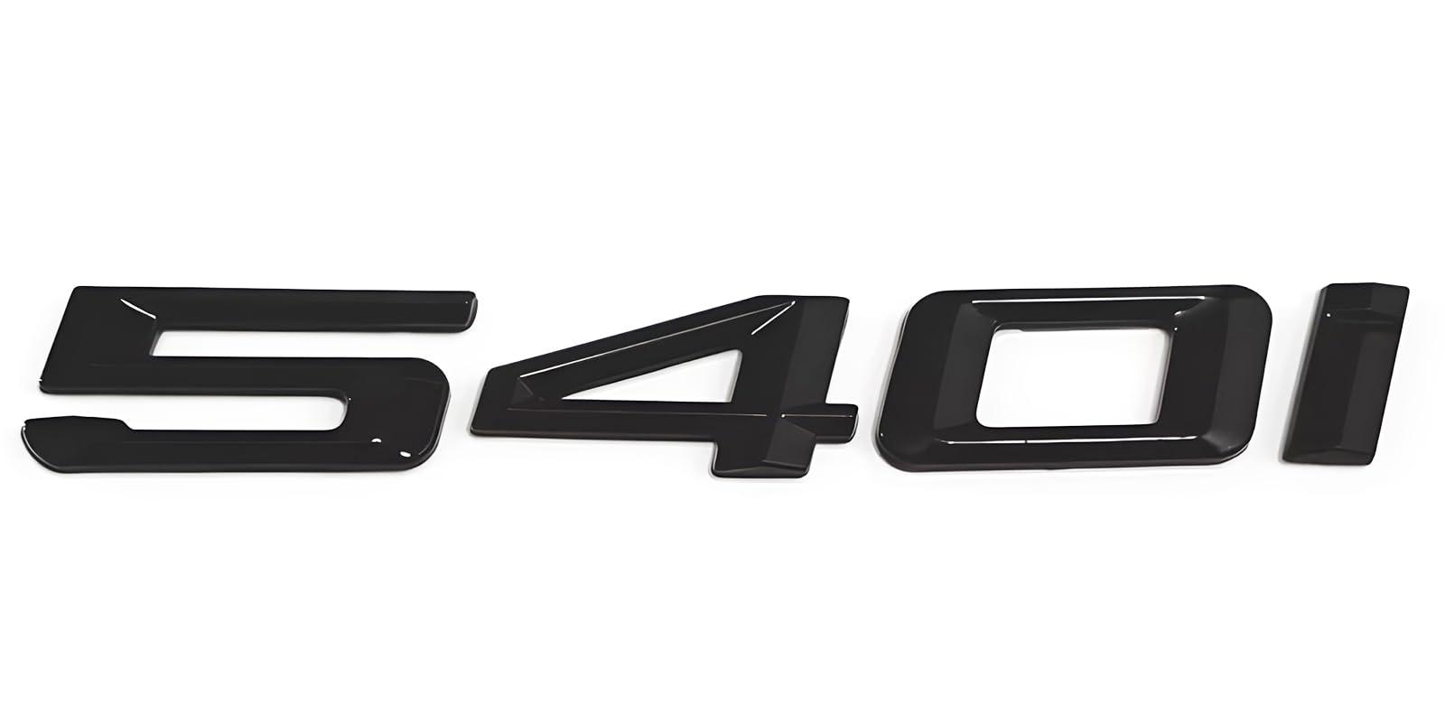 Photo 1 of 1pc 540i Car Flat Letter Number Rear Trunk Boot Lid Nameplate Badge Emblem (Gloss Black)