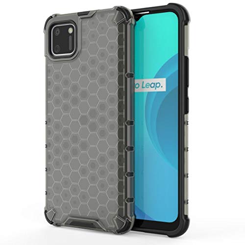 Image of Glasgow Back Case Cover Compatible with Realme C11 (Honeycomb Pattern) - Black