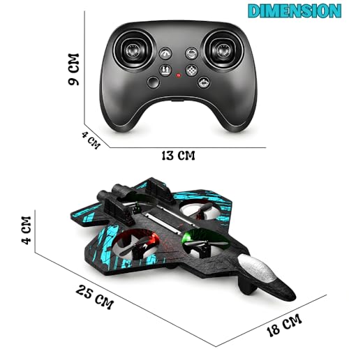 Image of Remote Control Airplane for Kids | RC Airplane Fighter Jet with Light, 360 Flip, Stunt Roll Easy to Fly Stable Jet Fighter Toys for Boys & Adults | Design As Per Stock