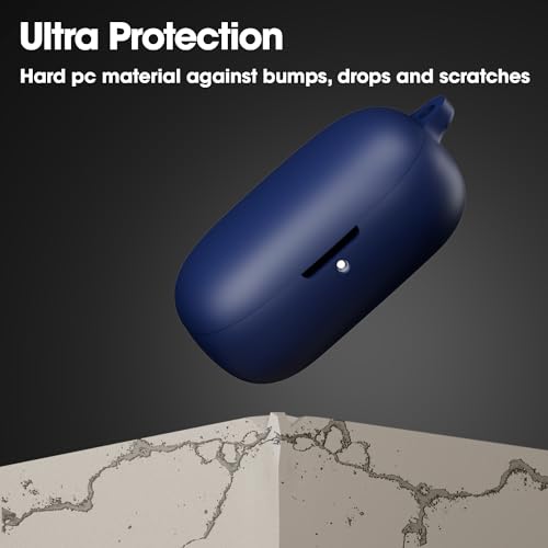 Sounce Earphone Case Cover Compatible for GOBOULT Z20, Soft Silicone Skin Case Cover Shock-Absorbing Protective Case with Keychain [Front LED Visible] - Blue