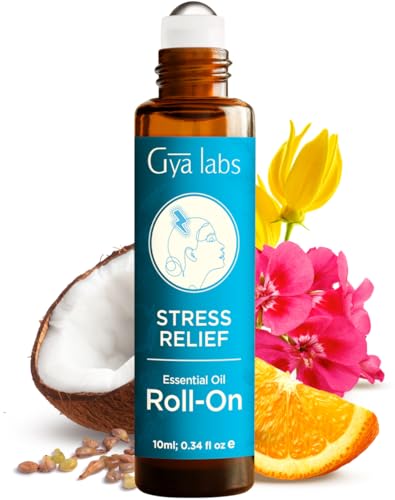 Gya Labs Roll-on mit ätherischen Ölen zum Stressabbau für stressfreie Tage (10ml) – reiner & vorverdünnter Roll-on – perfekt für Aromatherapie, Stress, Schlaf & bessere Stimmung – Anwendung auf Haut
