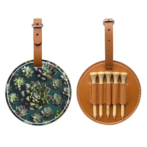 WXXWXD Many succulents Printed Golf Tee Storage Bag - Portable Storage, Easily Organize Tees