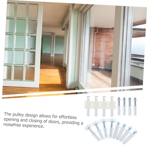TEHAUX Kit de reparación para puerta doble de 16 piezas, riel y ruedas para puertas plegables miniatura 3