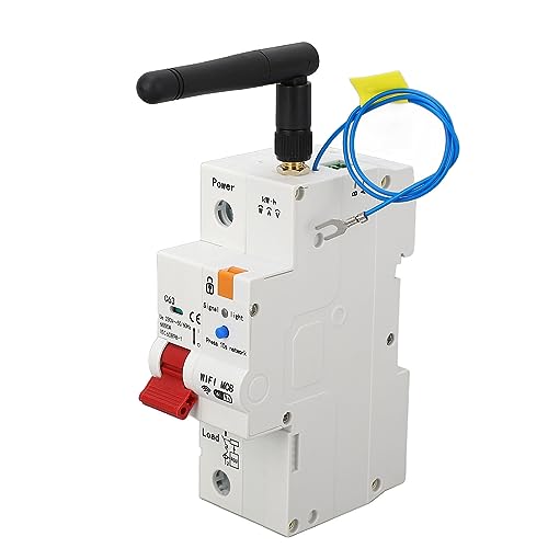Ejoyous Disjoncteur de Mesure Intelligent PC Disjoncteur Wifi Ignifuge 1P 63A AC230V APP Protection contre les Fuites de Synchronisation de Télécommande pour l'école de Bureau à Domicile