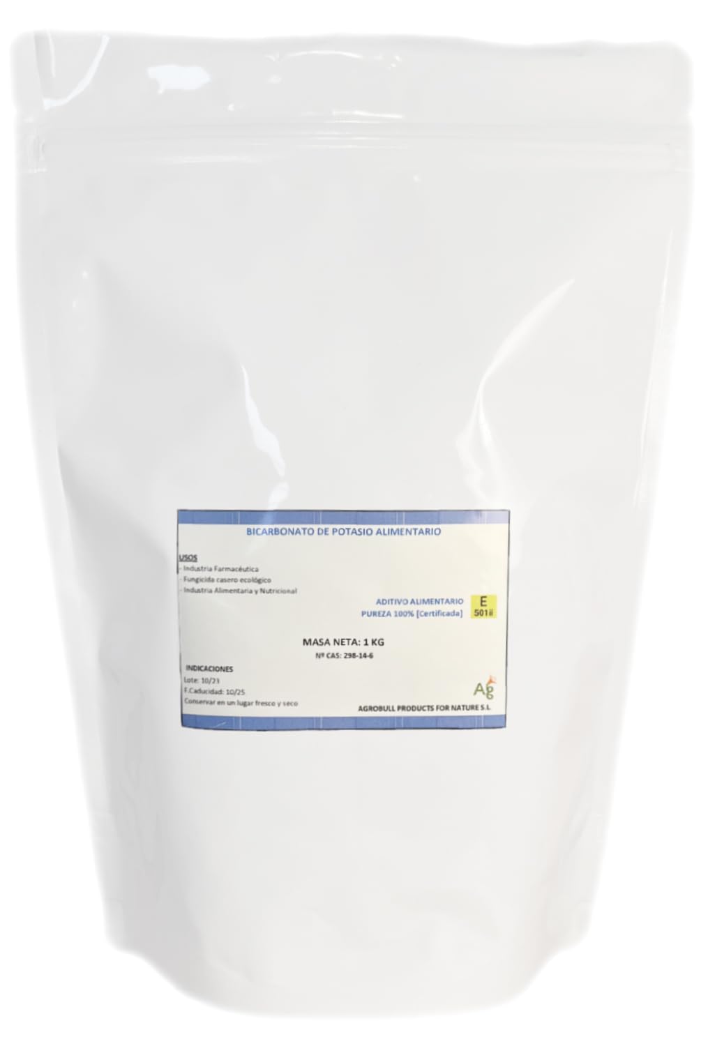 Bicarbonato de Potasio 1 KG Puro en Polvo Uso Alimentario