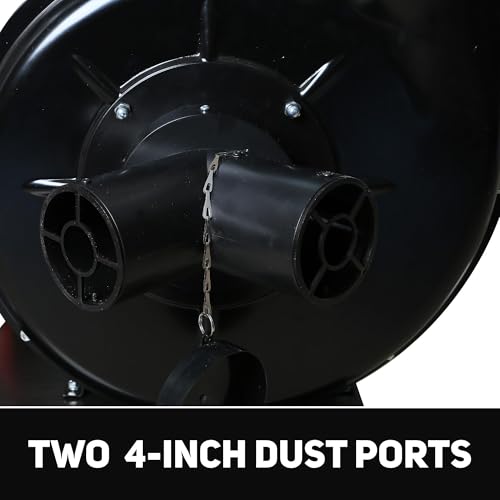 Image of BUCKTOOL 1-1 /2HP Dust Collector, 1100 CFM Woodworking Dust Collection System with Internal Dust Baffle, 98% 2-Micron Filtration, Dual 4-Inch Ports, Mobile Base & 6-Inch Main Inlet