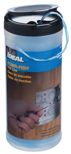 Ideal Electrical 31-348 Powr-Fish Pull Line 500 ft Heavy Duty Fiber Polyline 210 lb Tensile Strength Conduit Wire Pulling Line with Easy-Dispense Canister