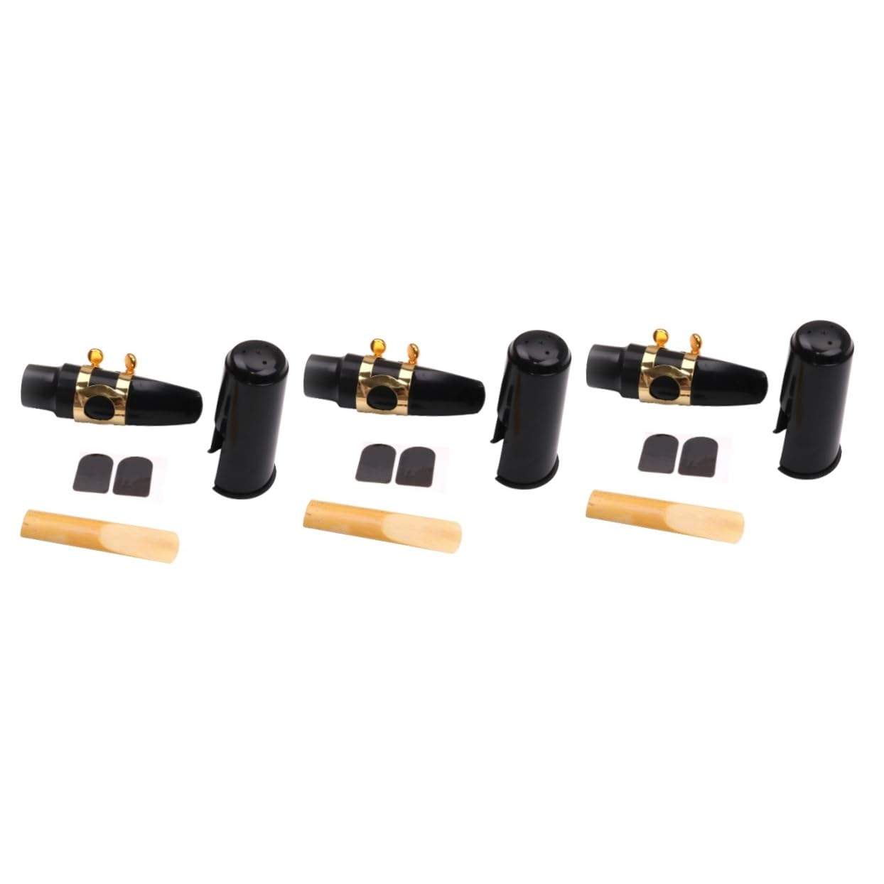 HEMOTON 3 Juegos Boquilla De Saxofón Con Tapa Saxófono Kit De Boquillas Para Saxofón Alto De Boquilla Almohadillas Para Boquilla De Saxo Boquilla Con Tapa Saxo Repuestos Bambú