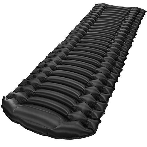 Isomatte Aufblasbar, Kleines Packmaß Selbstaufblasbare 9cm Dick Isomatte Camping Handpresse Aufblasbare,Ｕltraleicht & Ｗasserdichte Kompakte