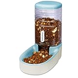 HappyCat Small Pets Water and Food Bowl Set, Dogs Cats Feeder Bowl and Automatic Water Dispenser Double Pet Bowls with Automatic Waterer Bottle for Small or Medium Size Dogs Cats (Blue)