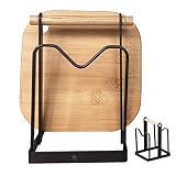 Ecoticfate Topfdeckel-Organizer | Topf- und Pfannen-Organizer für Schrank - Iron Art Topfdeckel und Tablettträger für Schneidebrett, Backblech, Edelstahl, vernickelt