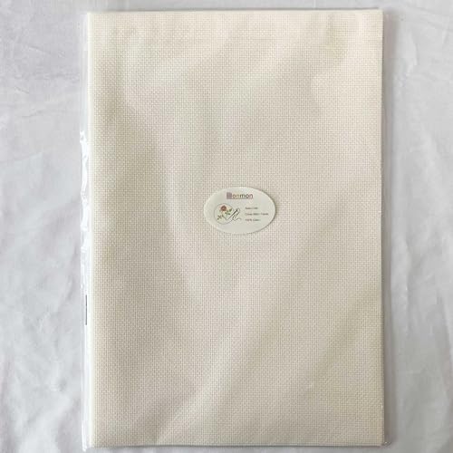 Image of Aida Cloth 14 Count Cross Stitch Fabric,19x28inch (14CT, Off White)