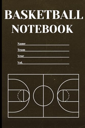 Basketball Notebook: One page dedicated to detailed note-taking and another page featuring a full-size basketball court map. product image
