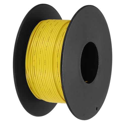Fil de cuivre étamé 30 AWG jaune UL1007 idéal pour réparations d'appareils et robots